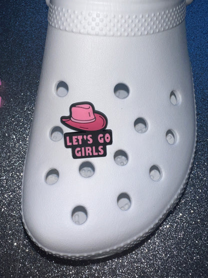 Pink girly/cowgirl shoe charm collection