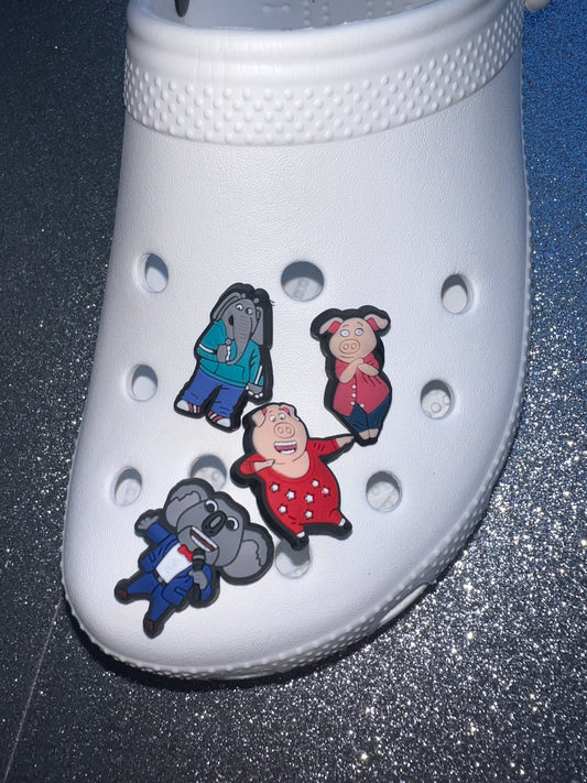 x4 Singing animals shoe charm bundle