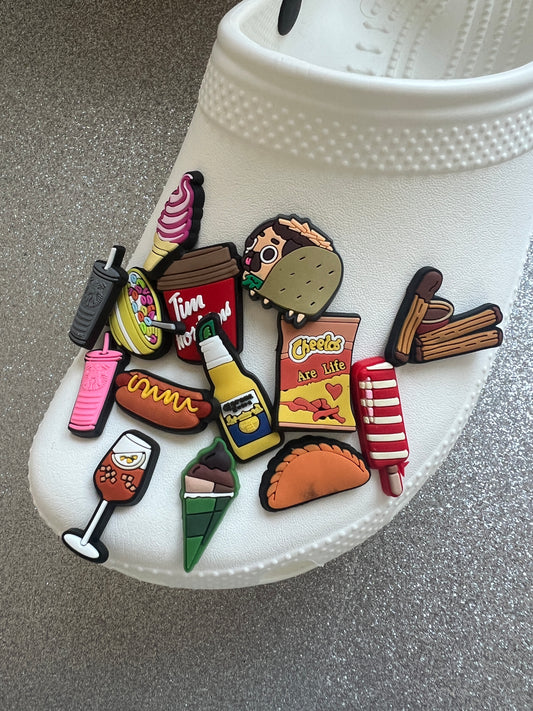 International food shoe charms - ice cream, cereal, churros, hot dog etc...