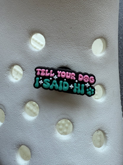 Dog lovers shoe charms - ask me about your dog, distracted by dogs etc..