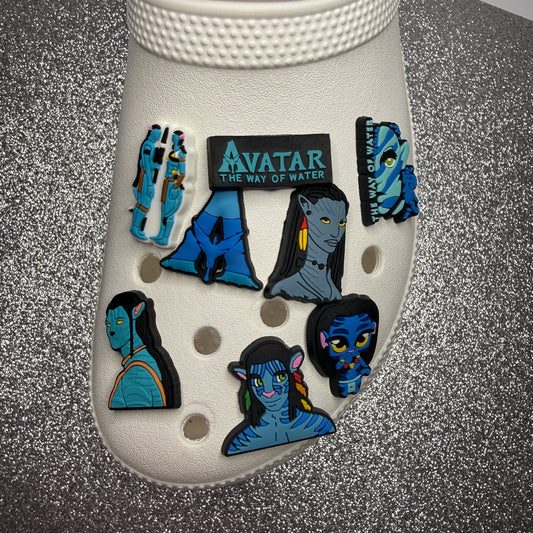 Blue avatar shoe charm collection