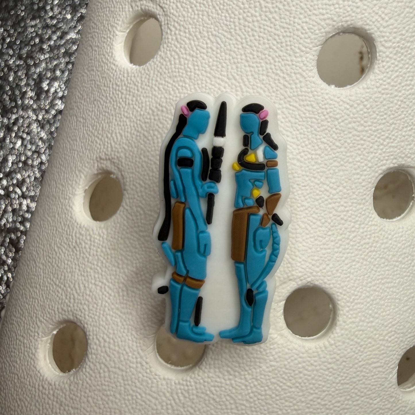 Blue avatar shoe charm collection