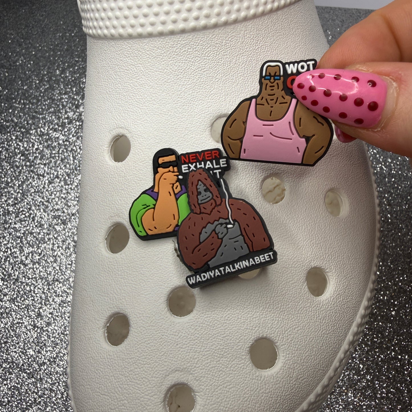 Big Lez wadiyatalkinabeet never exhale shoe charm collection