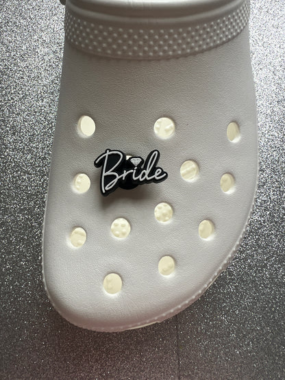 Bride wedding shoe charms - bridesmaid, engaged, maid of honour