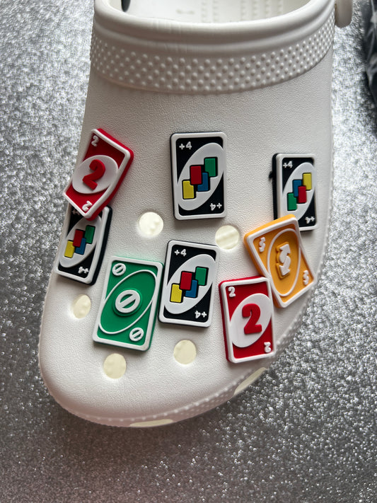 Number card game shoe charm collection