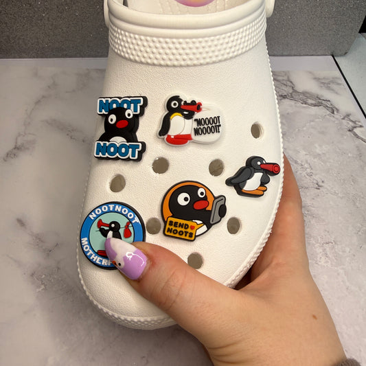 Pingu noot not penguin shoe charms