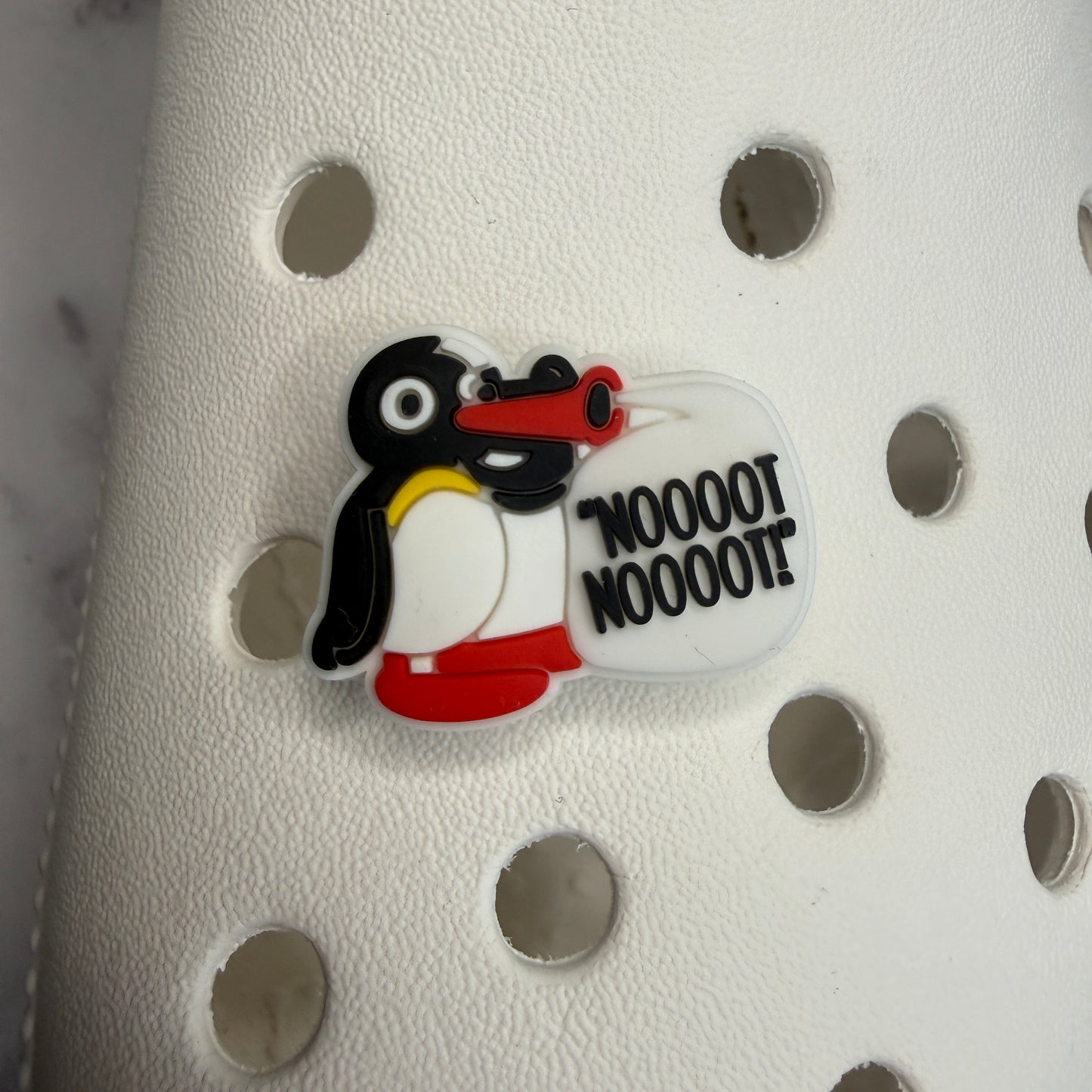 Pingu noot not penguin shoe charms