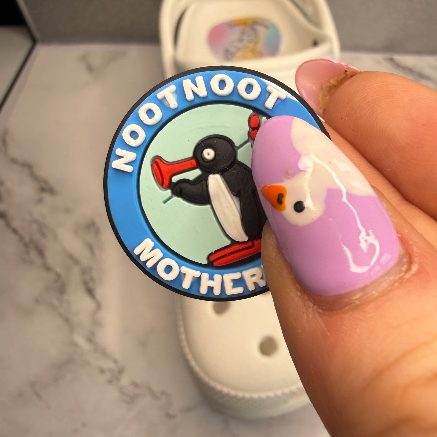 Pingu noot not penguin shoe charms