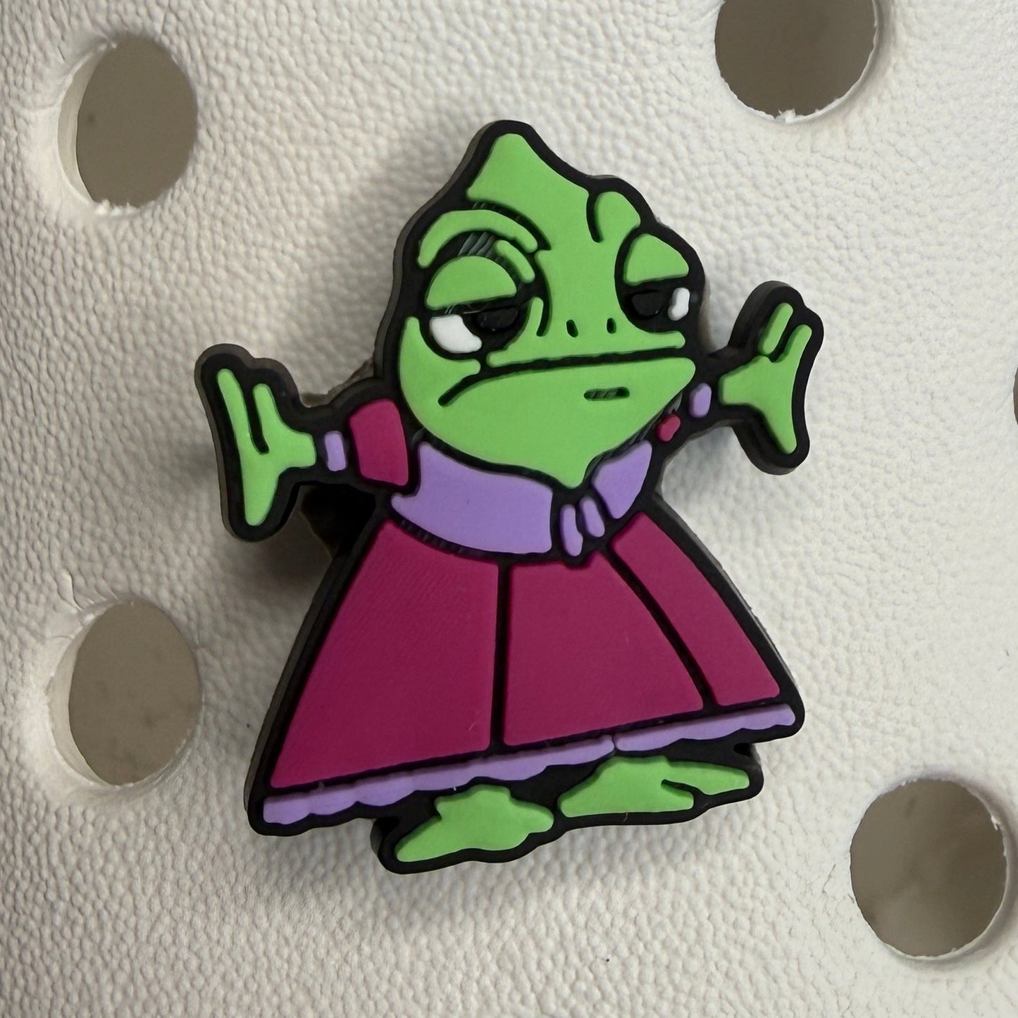 Pascal in a dress Chameleon shoe charm