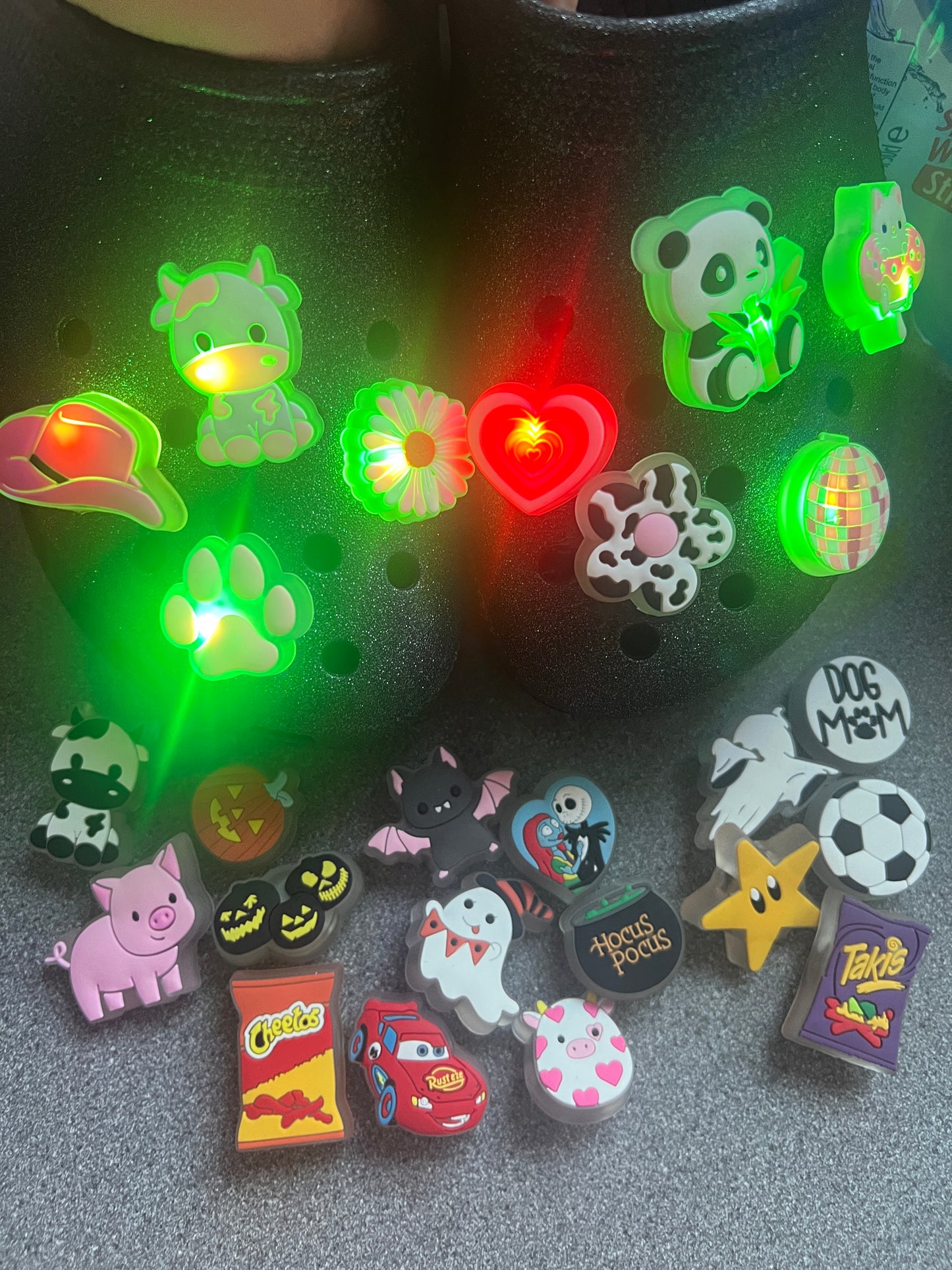 LED Flashing shoe charm collection