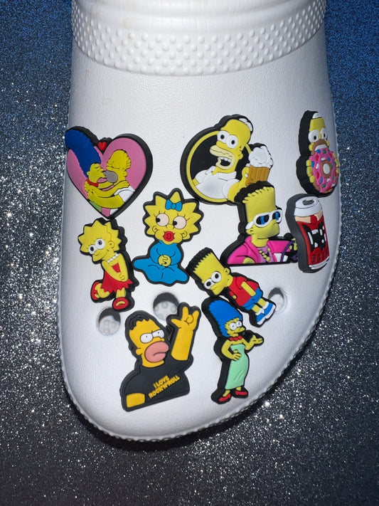 Simp Yellow cartoon family shoe charms / accessories