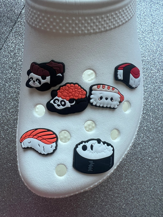 Panda/Sushi shoe charms