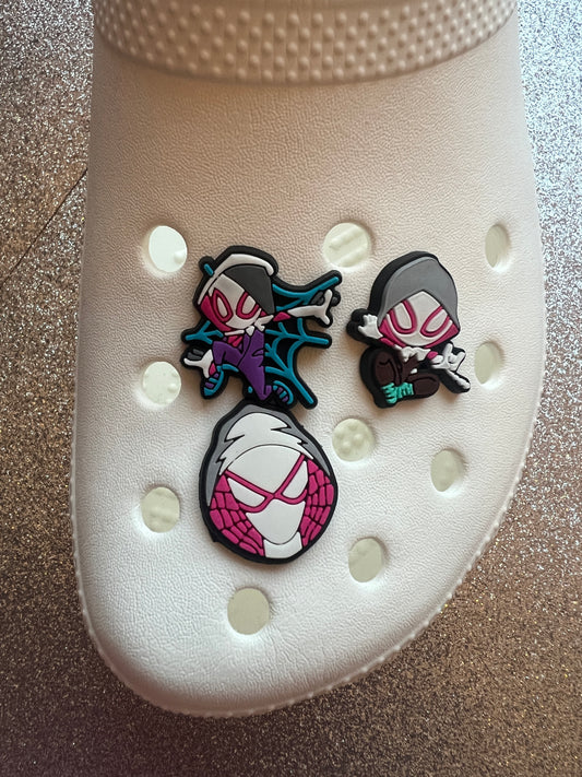 x3 Girl spider shoe charm bundle