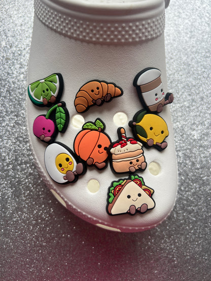DISCOUNTED Food, animal, drink shoe charms / strap cover collection - 100+ STYLES . Custom made with love