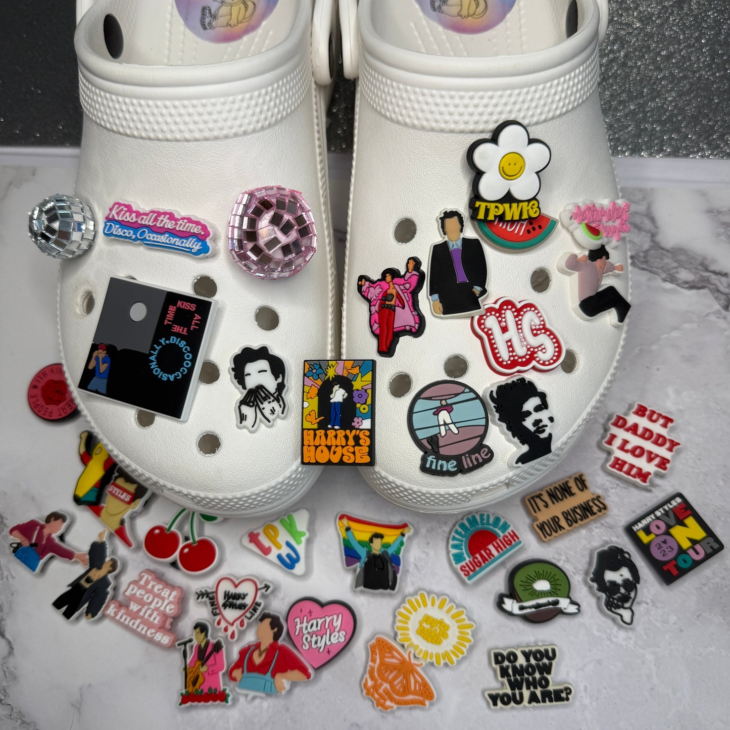 Kiss all the time, disco occasionally shoe charm collection | HSLOT | Inspired by Harry Styles