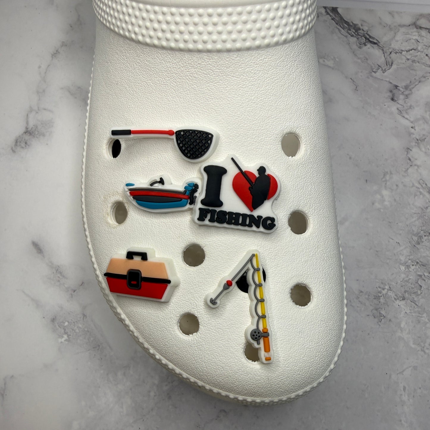 Fishing shoe charm collection