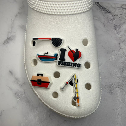 Fishing shoe charm collection
