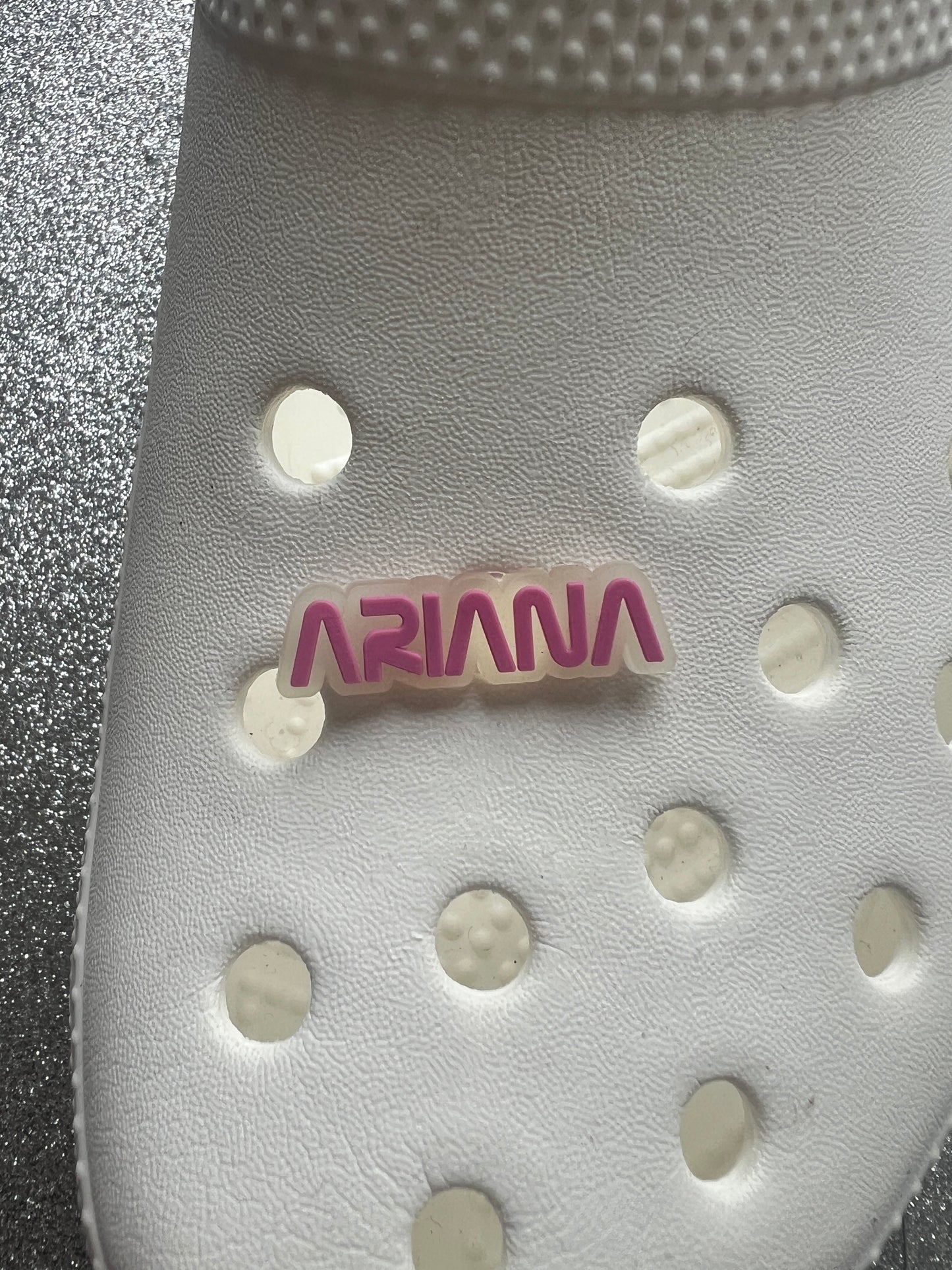 Ariana writing shoe charm (glows in dark)