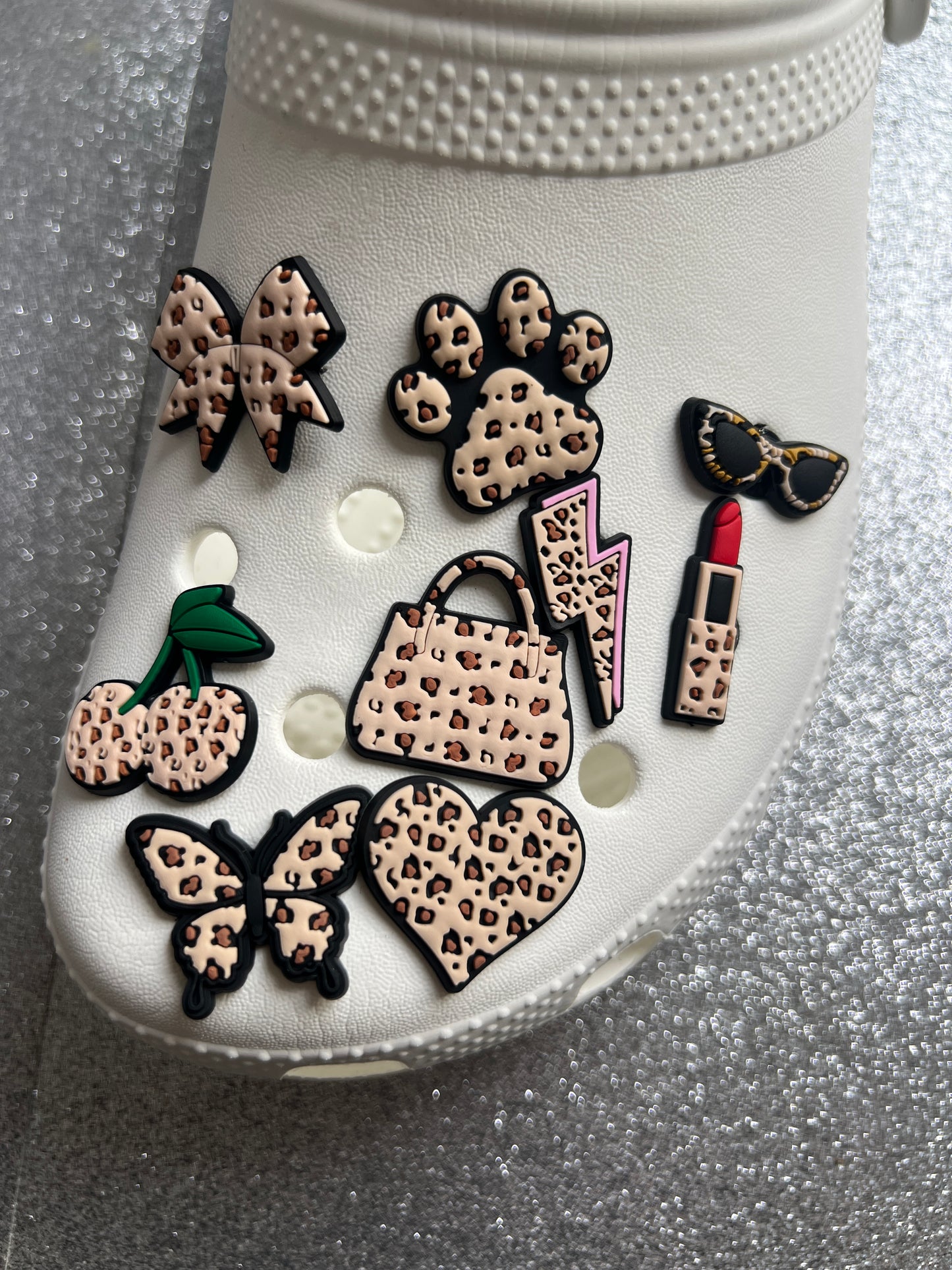 Leopard print collection shoe charms - select below