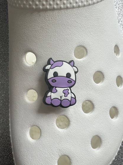 X1 Individual coloured cow shoe charms