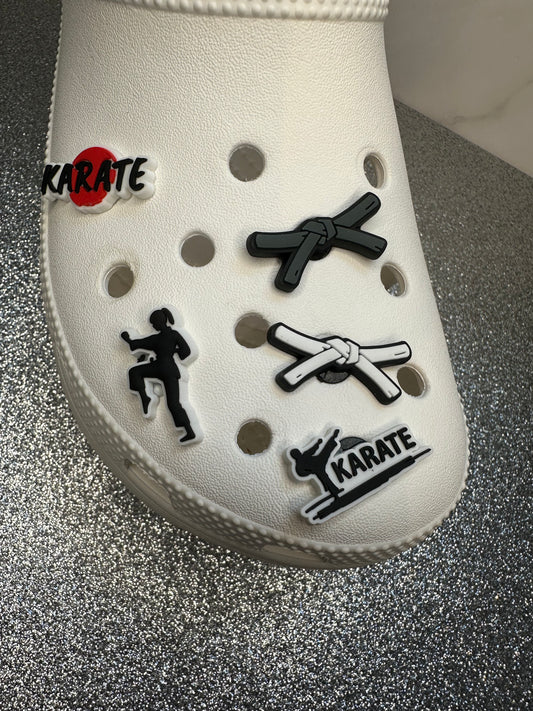 Karate themed shoe charm collection - black belt