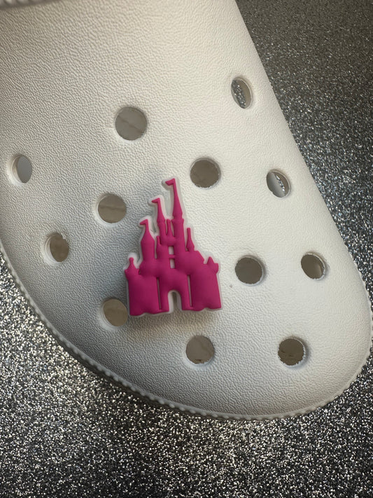 Pink castle shoe charm