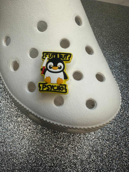 Cute but psycho penguin shoe charm
