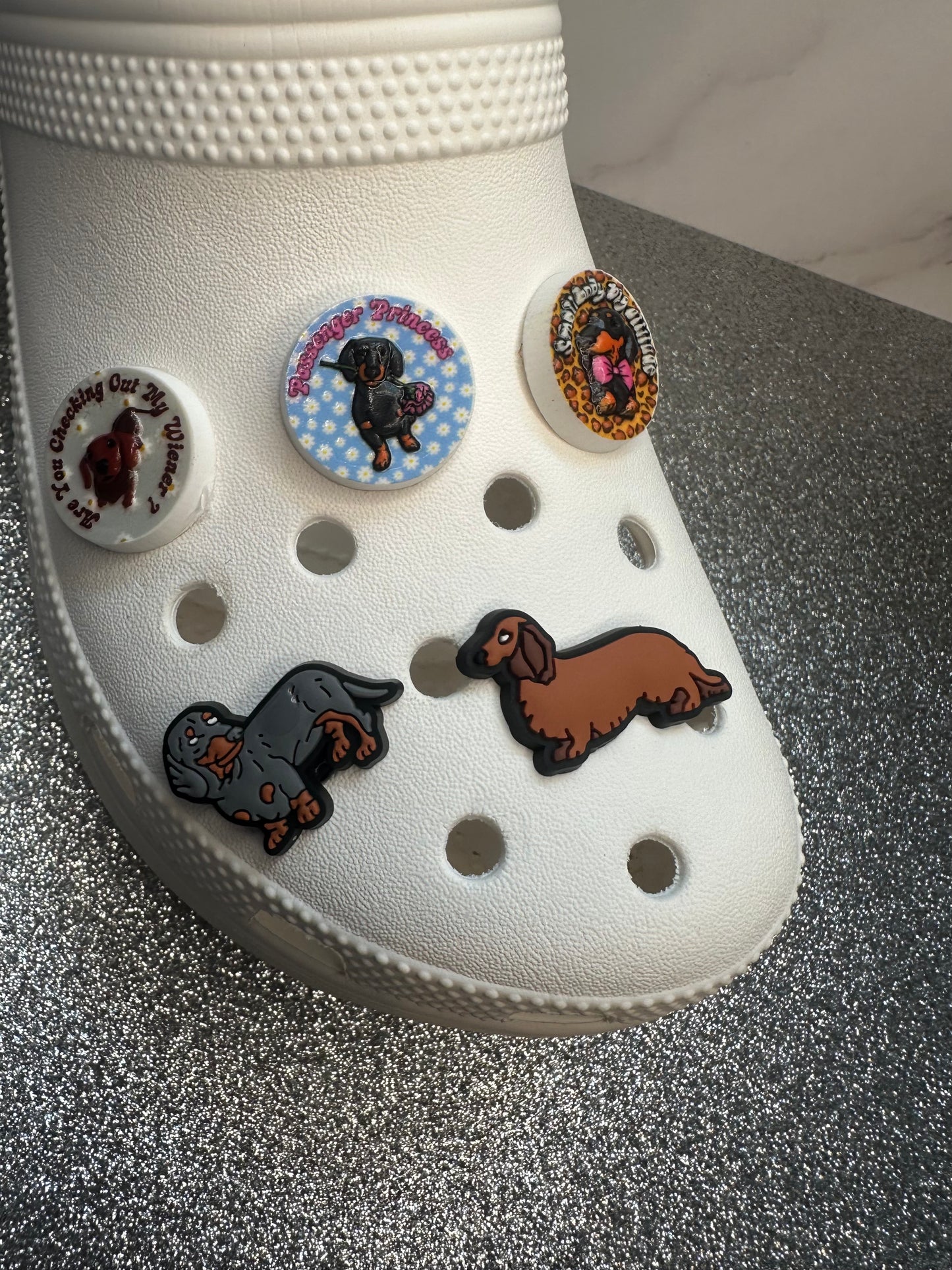Sausage dog/Dachshund shoe charm collection