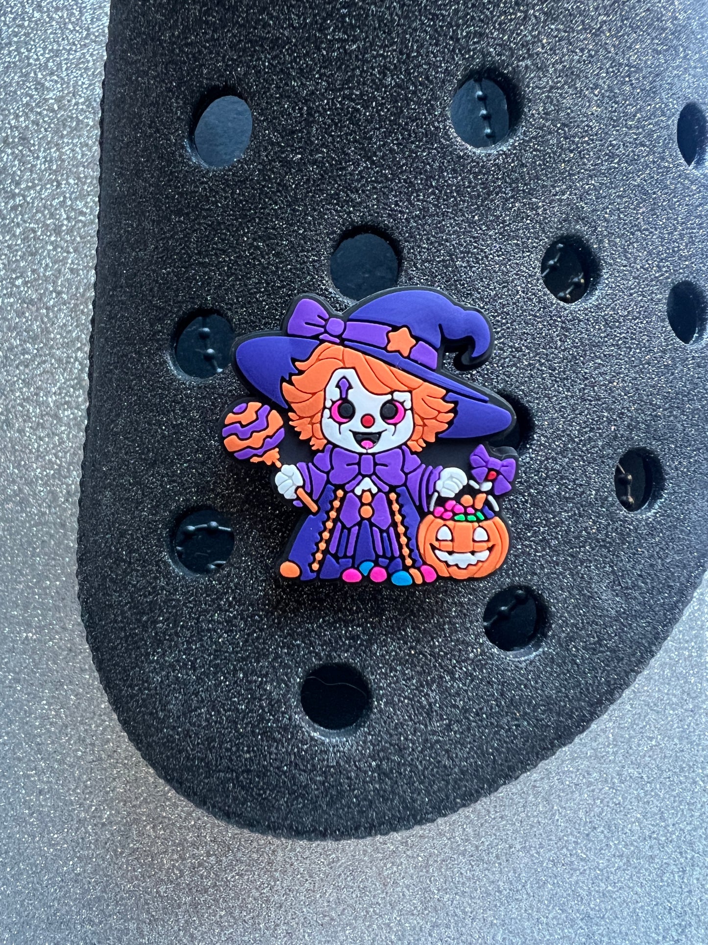 PennyW with pumpkin basket shoe charm