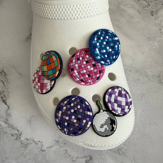 Disco ball shoe charm collection