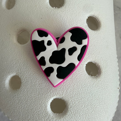 Pink cowgirl boots - cow print shoe charm collection