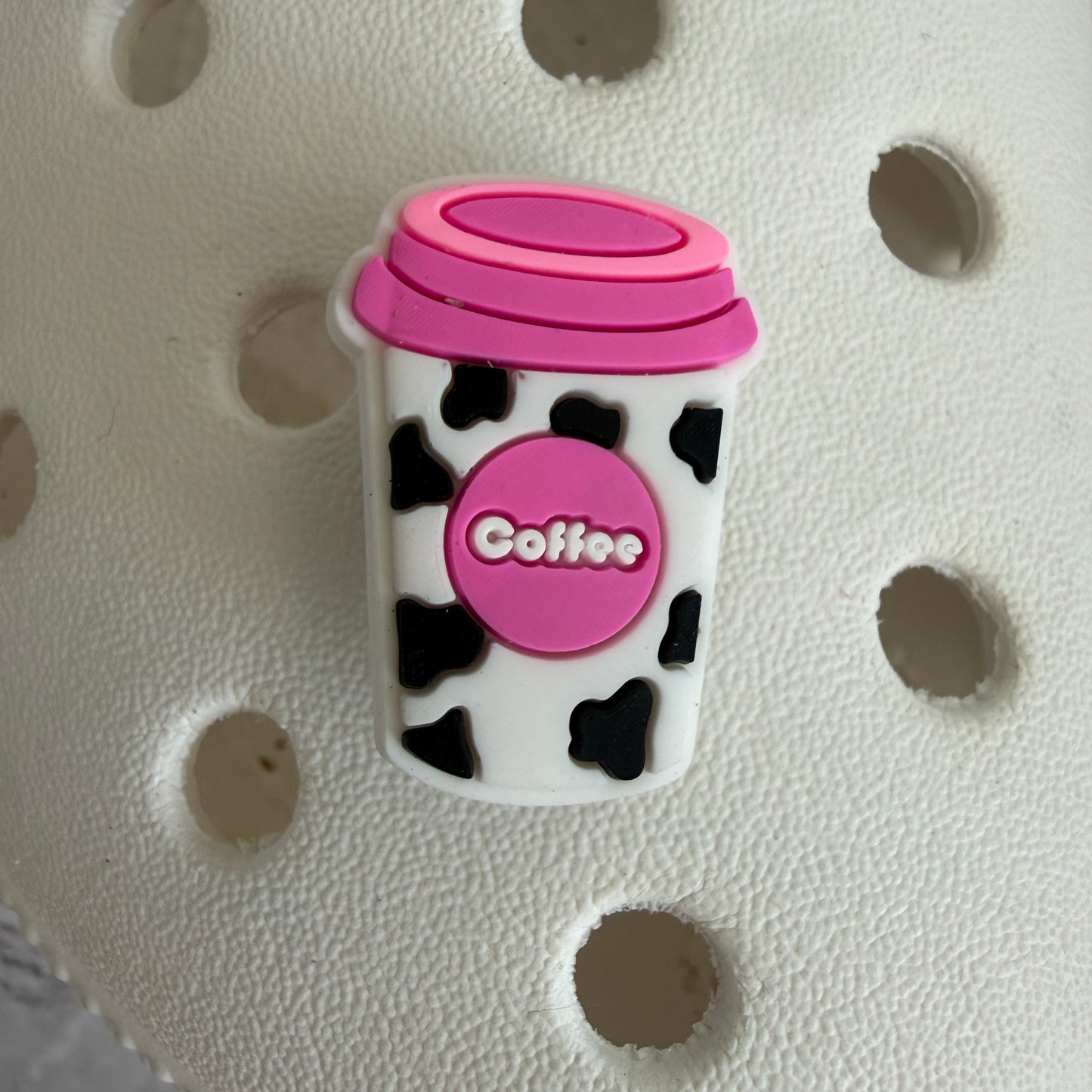 Pink cowgirl boots - cow print shoe charm collection