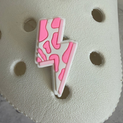 Pink cowgirl boots - cow print shoe charm collection