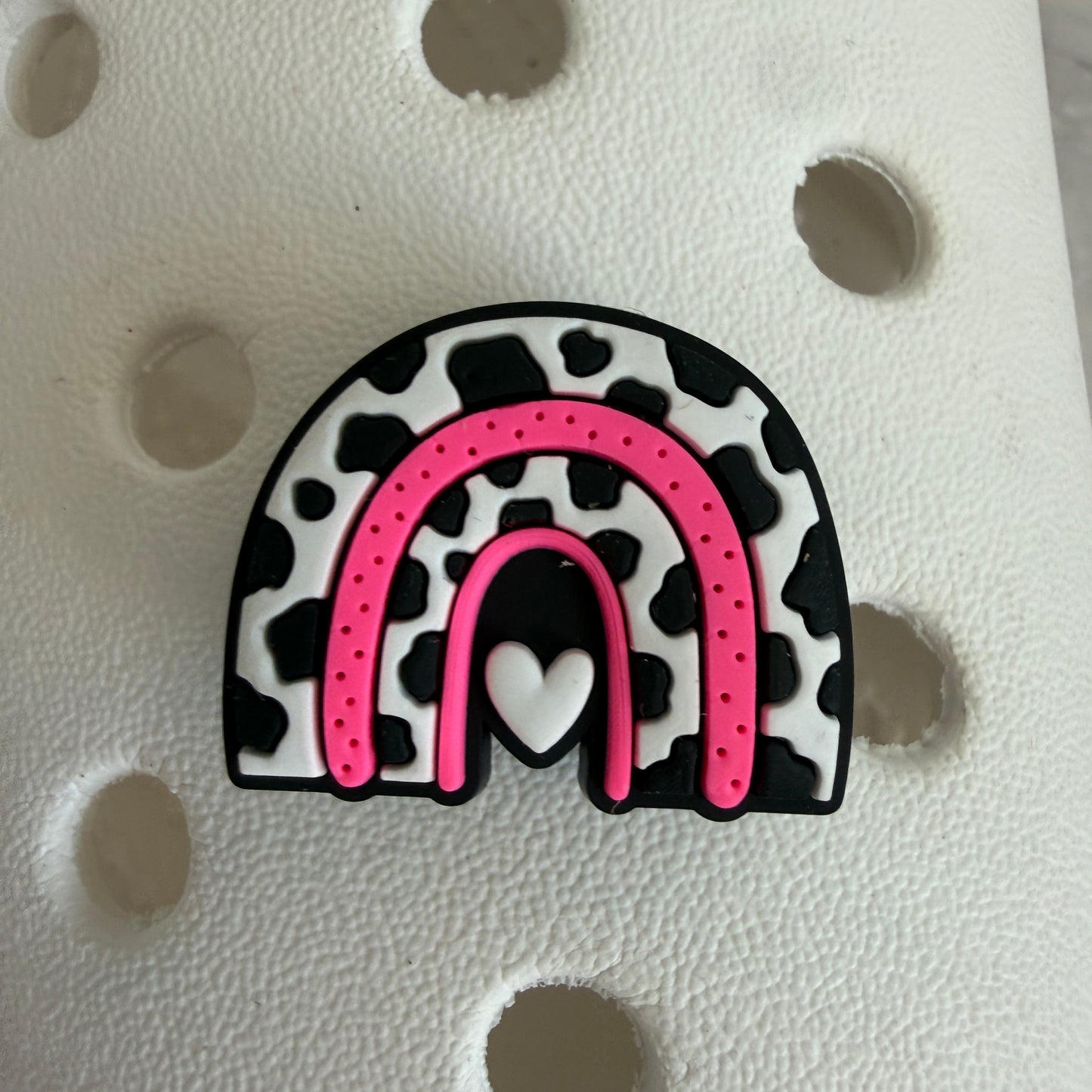 Pink cowgirl boots - cow print shoe charm collection