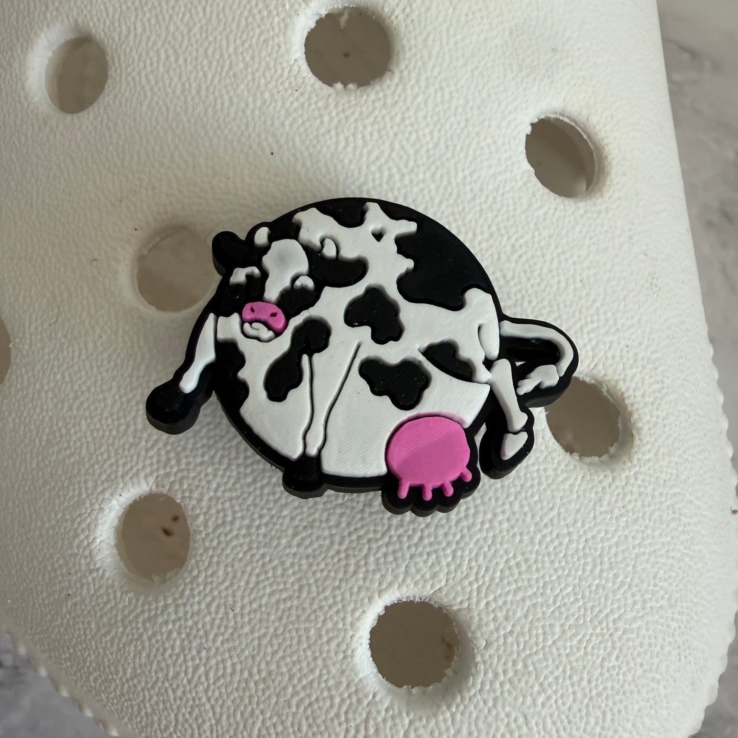 Pink cowgirl boots - cow print shoe charm collection
