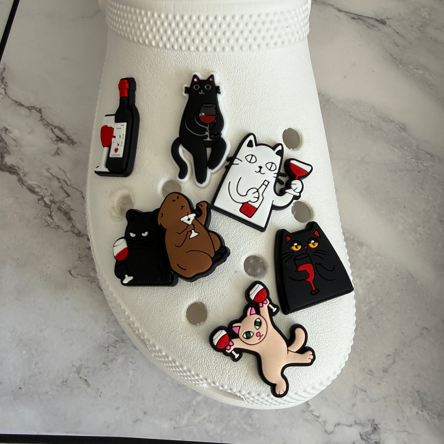 Wine lover funny animal shoe charm collection