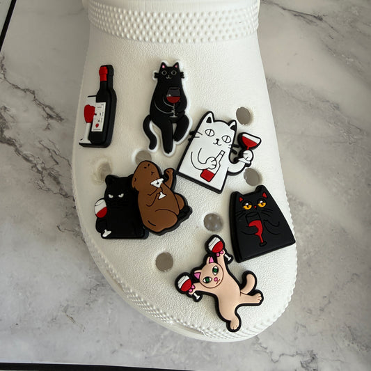 Wine lover funny animal shoe charm collection