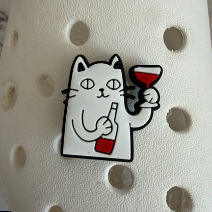 Wine lover funny animal shoe charm collection
