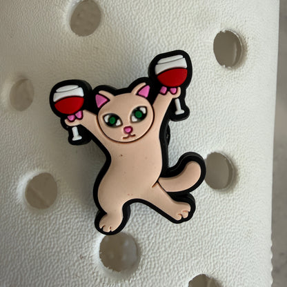 Wine lover funny animal shoe charm collection