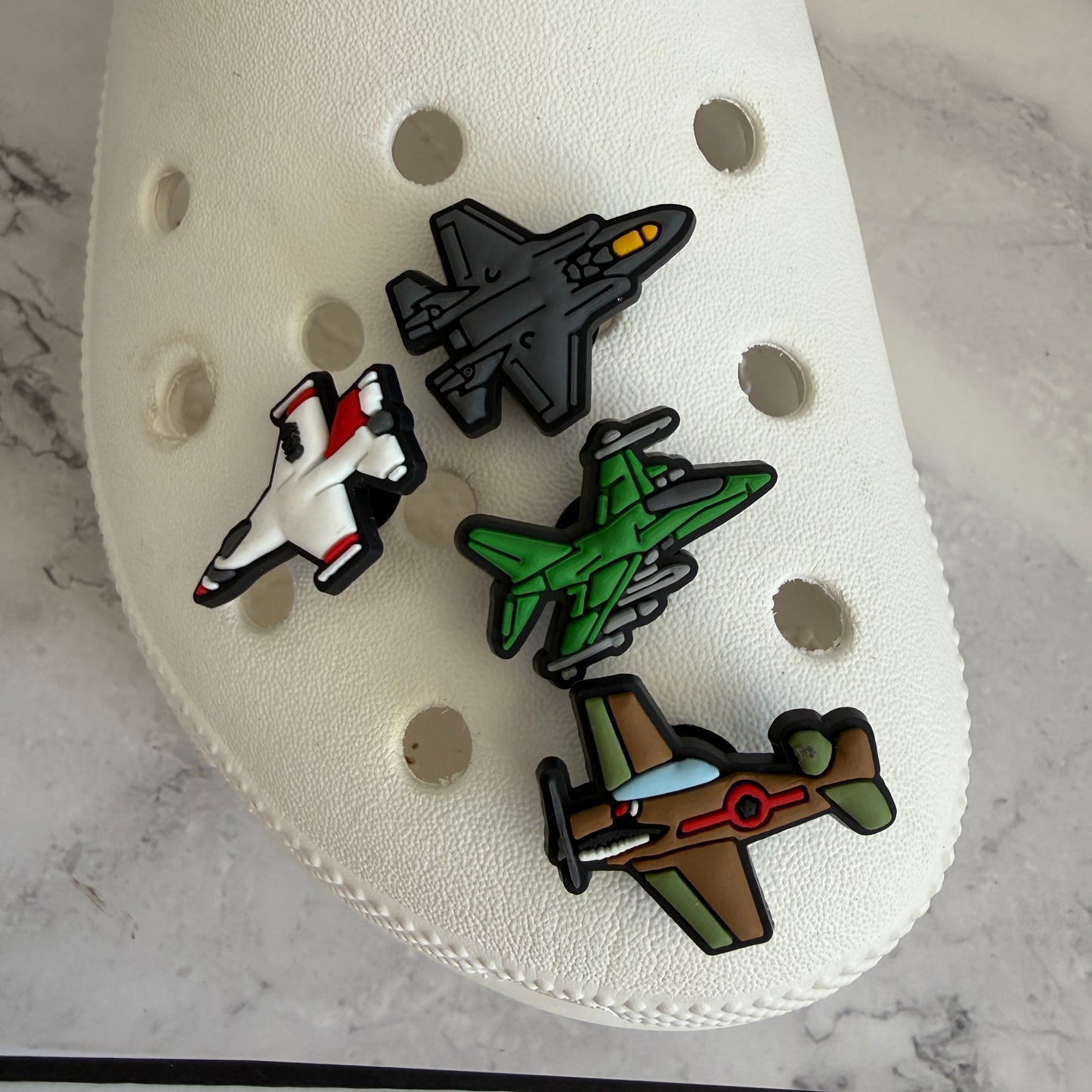 Fighter jet shoe charm collection