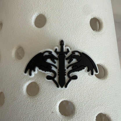 Fourth wing dragon book shoe charm