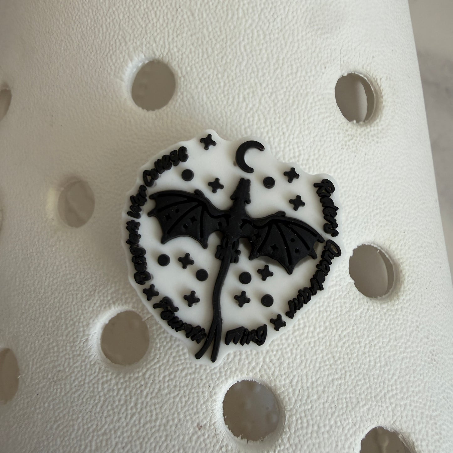 Fourth wing dragon book shoe charm