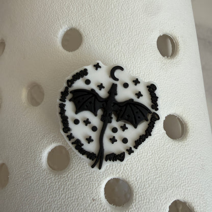 Fourth wing dragon book shoe charm