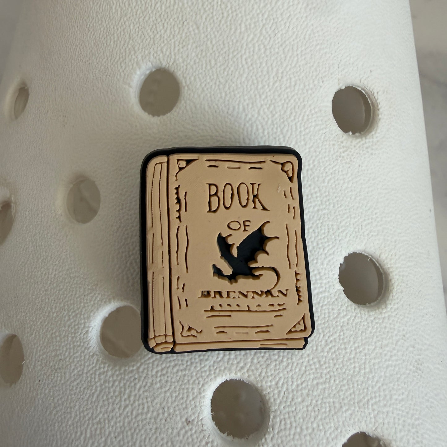 Fourth wing dragon book shoe charm