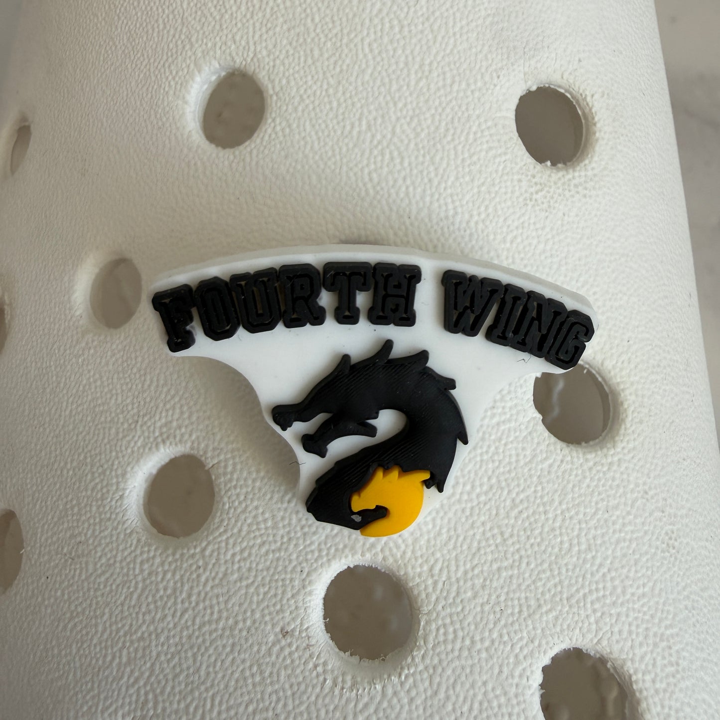 Fourth wing dragon book shoe charm