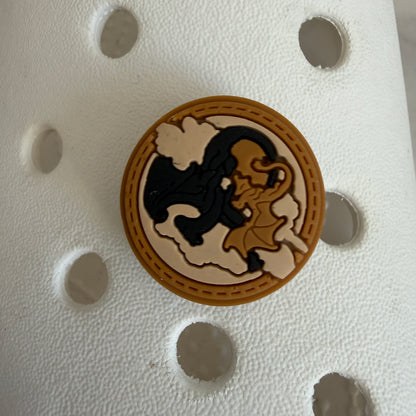 Fourth wing dragon book shoe charm