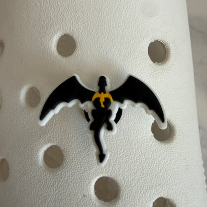 Fourth wing dragon book shoe charm