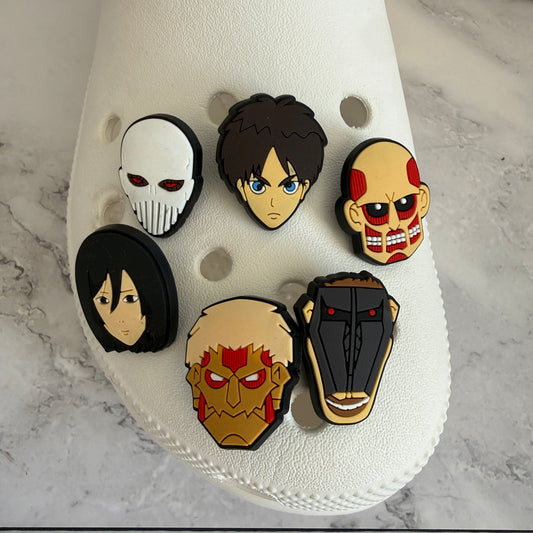 Attack on titan anime shoe charm collection