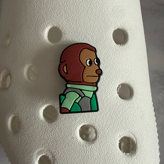 Monkey giving side eye funny shoe charm