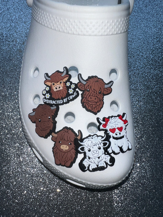 Highland cow pic shoe charm collection